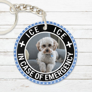 Pet ICE Safety Alert Contact Photo Custom Text Key Ring