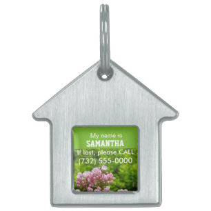 Pet ID Alert Tags Pink Mountain Laurel Flowers