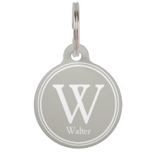 Pet ID Personalised Custom Name Tags - Grey