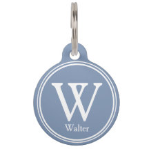 Pet ID Personalised Custom Name Tags - Grey Blue