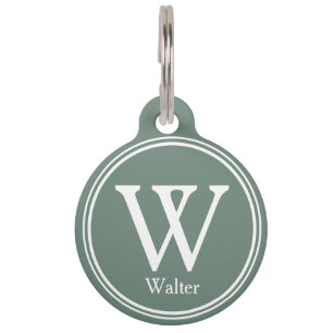 Pet ID Personalised Custom Name Tags - Sage Green
