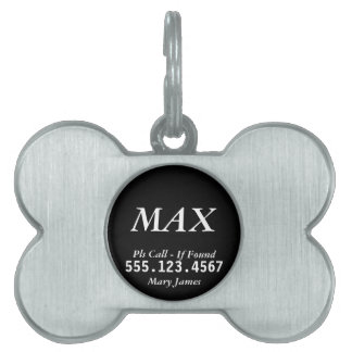 Pet ID Tag - Black Bone Design