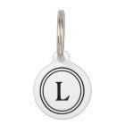 Pet ID Tag - Black & White with Monogram