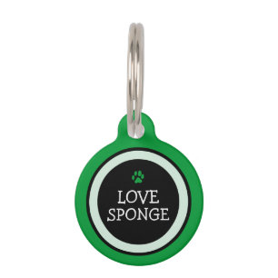Pet ID Tag - Grass Green & Black - Love Sponge