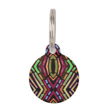 Pet ID Tag Stained Glass Vibe Colourful Jewels