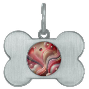 Pet ID Tag with Abstract Art Design
