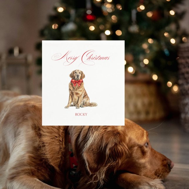 Pet Image Christmas Cocktail  Napkin (Creator Uploaded)