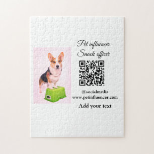 Pet influencer add pet photo name social media jigsaw puzzle