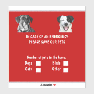 Pet Inside Emergency Sticker