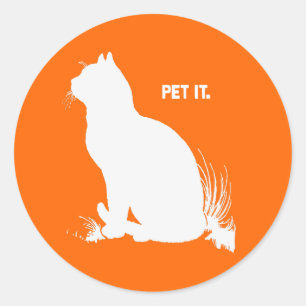PET IT - WHITE -.png Classic Round Sticker