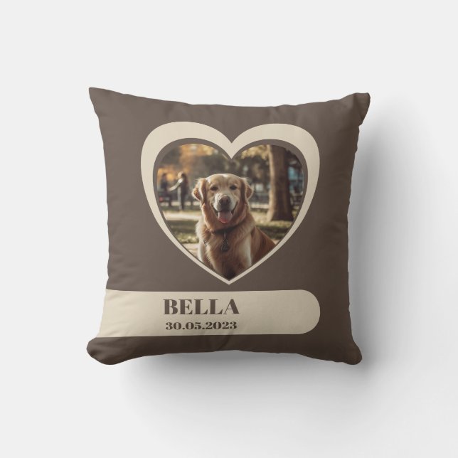 Pet Keepsake - Heart Customisable Pillow (Front)