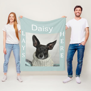 Pet Lays Here Custom Photo Fleece Blanket