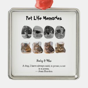Pet Life Memories 8 Photo Collage Tribute Template Metal Tree Decoration