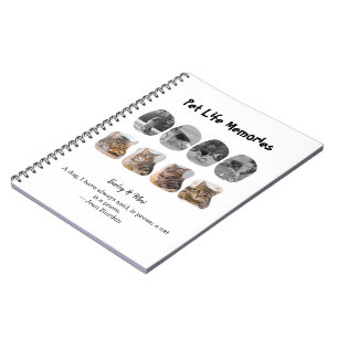 Pet Life Memories 8 Photo Collage Tribute Template Notebook