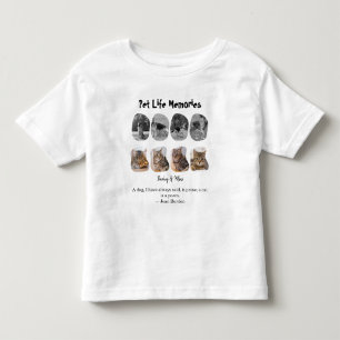 Pet Life Memories 8 Photo Collage Tribute Template Toddler T-Shirt