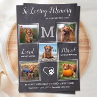 Pet Loss 5 Photo Personalise Dog Memorial Sympathy