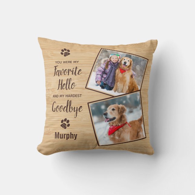 Pet Loss Dog Memorial Cushion (Front)