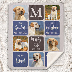 Pet Loss Dog Memorial Custom Stylish Modern Photo Sherpa Blanket