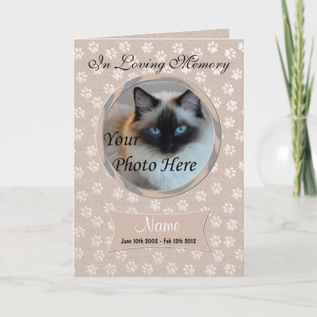 Pet Loss Dog or Cat Memorial Announcement (Front)