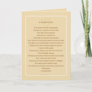 Pet Loss Dog Tribute Poem Card