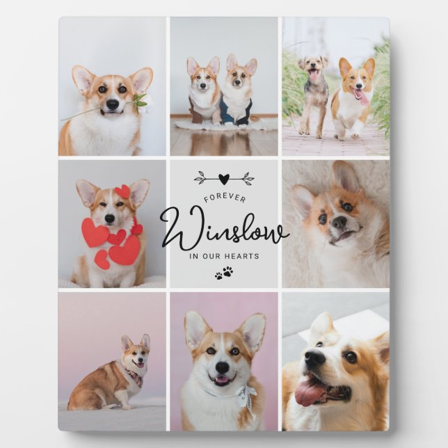 Pet Loss Gift Dog Memorial 8-Photo Keepsake Plaque (Front)