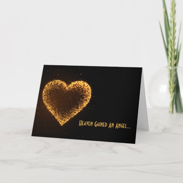 Pet Loss Heart Moon & Stars Condolence Card (Front)