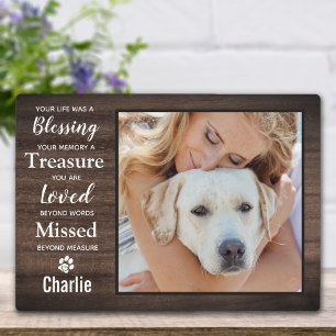 Pet Loss Keepsake Personalised Pet Memorial Photo Plaque