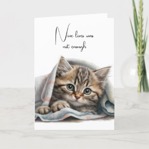 Pet Loss Kitty In a Blanket Card