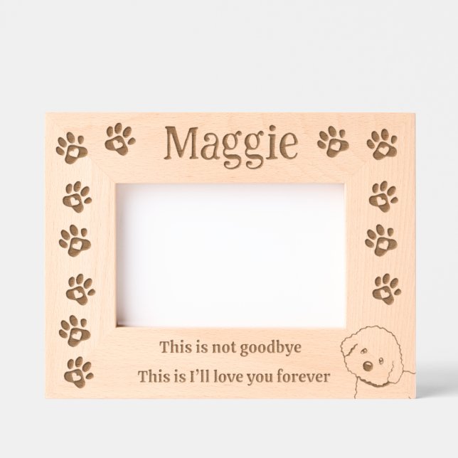 Pet Loss Memorial Bichon Frisé   Etched Frames (Front)