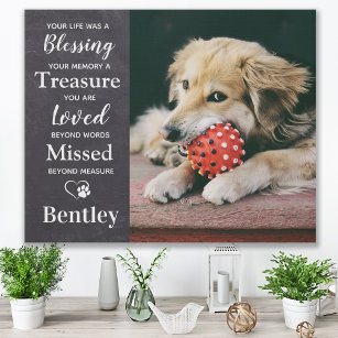 Pet Loss Personalised Remembrance Dog Memorial Faux Canvas Print