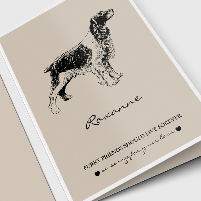 Pet Loss Pet Memorial Dog Lover Spaniel Sympathy Card (Pet Loss, Pet Memorial, Dog Lover Sympathy Card for a Spaniel)