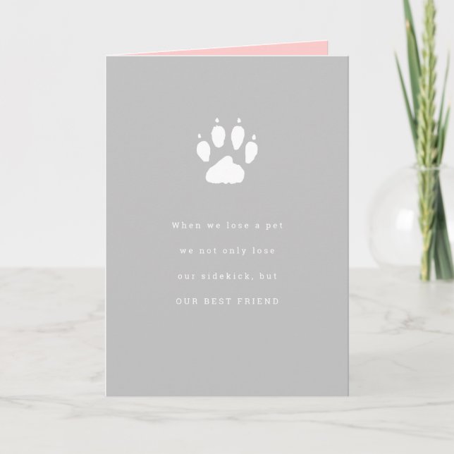 Pet Loss Sidekick Sympathy Card (Front)