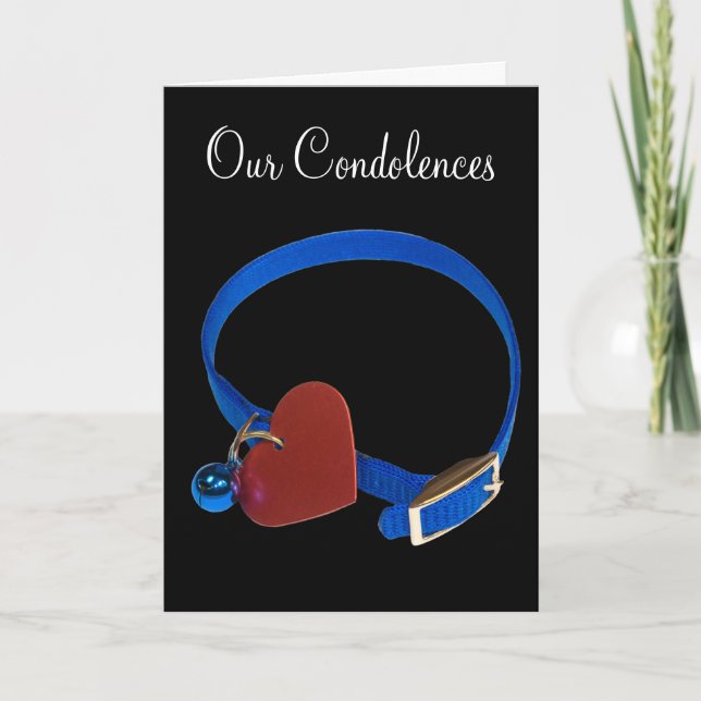 Pet Loss Sympathy Blue Collar Red Heart Template (Front)