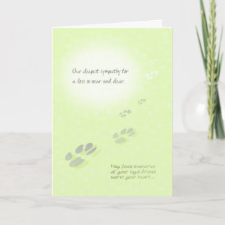 Pet Loss Sympathy Card - Pawprints