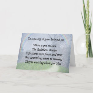Pet loss sympathy card - pet waits for you