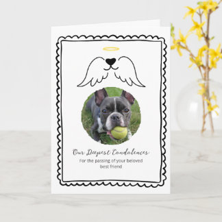 Pet Loss Sympathy Dog Angel Wings Custom Photo Card