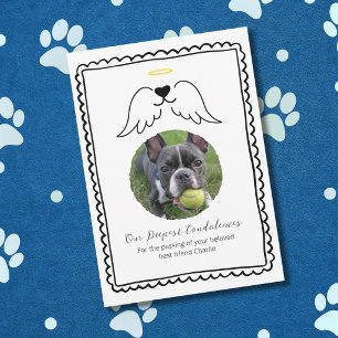 Pet Loss Sympathy Dog Angel Wings Custom Photo Invitation