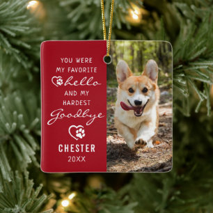 Pet Loss Sympathy Dog Memorial Photo Keepsake Ceramic Ornament