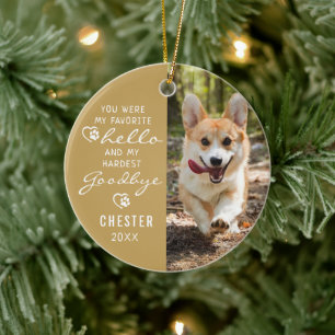 Pet Loss Sympathy Dog Memorial Photo Keepsake Ceramic Tree Decoration