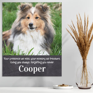 Pet Loss Sympathy Gift Custom Photo Dog Memorial Canvas Print