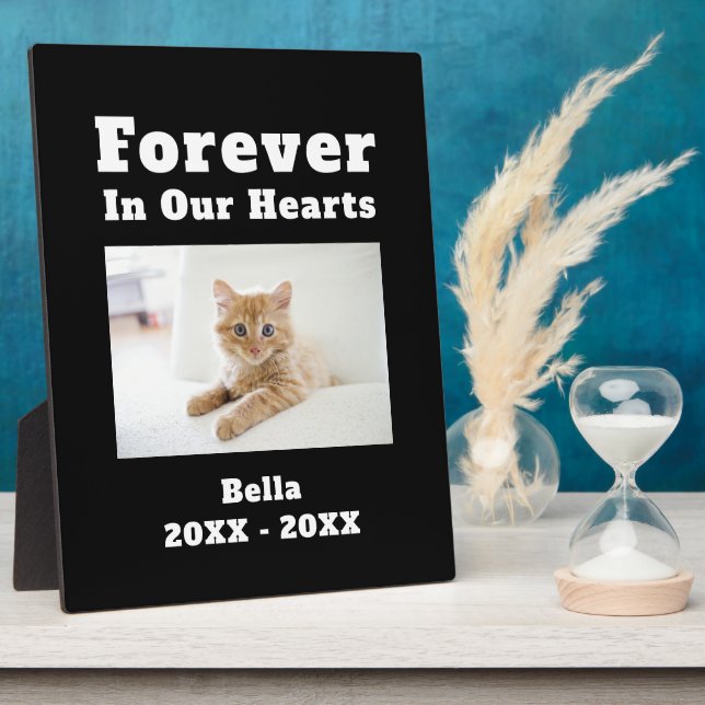 Pet Loss Sympathy Memorial Forever In Our Hearts Plaque (Side)