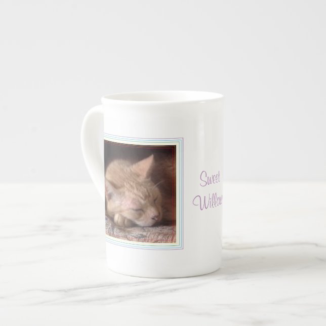 PET LOVE Bone China Mug + Text / Rainbow (Front Left)