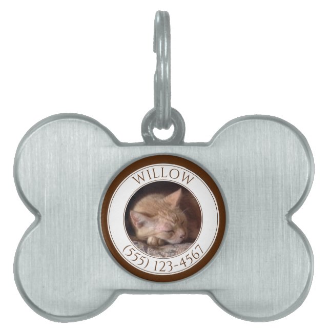 PET LOVE Bone Pet Tag / Chocolate (Front)