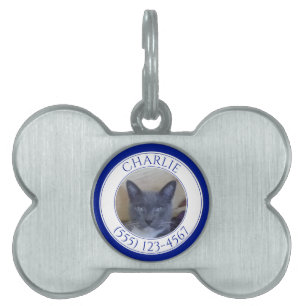 PET LOVE Bone Pet Tag / Navy Blue
