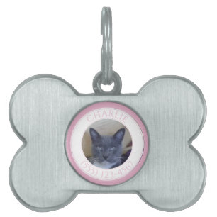 PET LOVE Bone Pet Tag / Pink