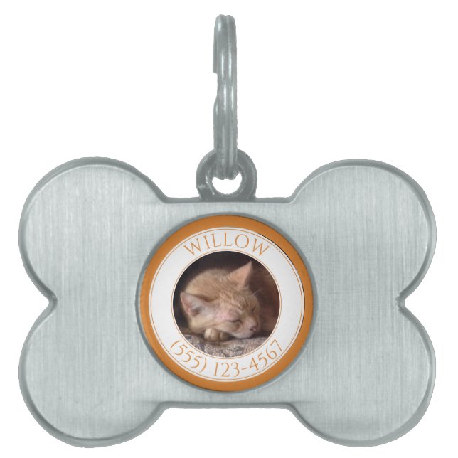 PET LOVE Bone Pet Tag / Saffron (Front)