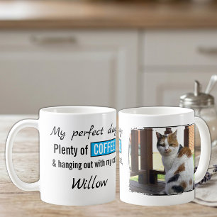 Pet love cat dog coffee blue mug