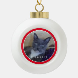 PET LOVE Ceramic Ball Ornament / Red