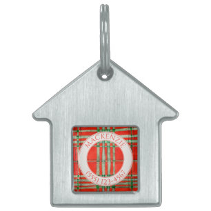 PET LOVE House Pet Tag - Red Scott Tartan