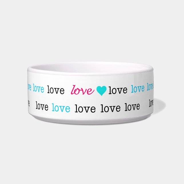 Pet Love Love Love Dog Animal Lover Bowl (Front)